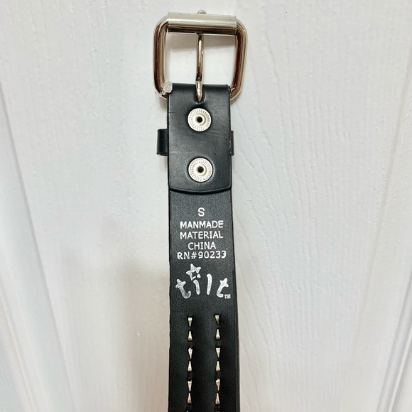 TILT Paint Splash Studded Faux Leather Belt - S - NWOT - Picture 2 of 6